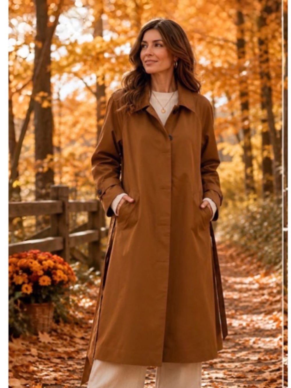 Nordstrom Women's Trench Coat - Chestnut - Picture 1 of 10